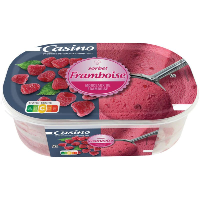 Casino Sorbet - Framboise Avec Des Morceaux De Framboise - Bac - 540G
