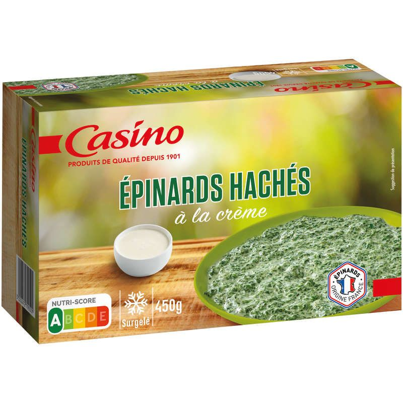 Casino Epinards hachés - A la crème - 450g