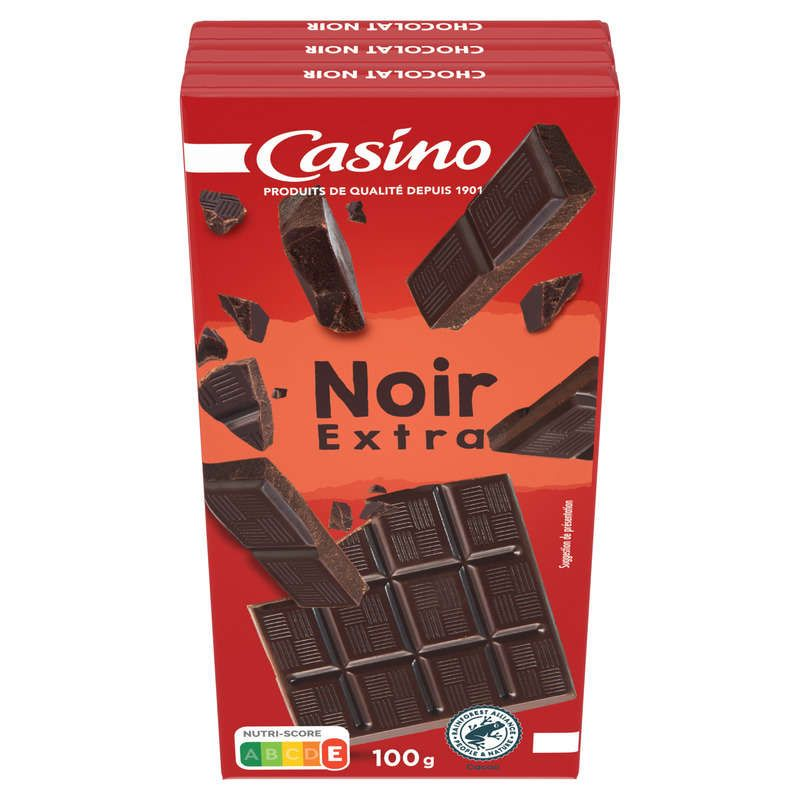 Casino Tablette de chocolat - Noir - 3x100g