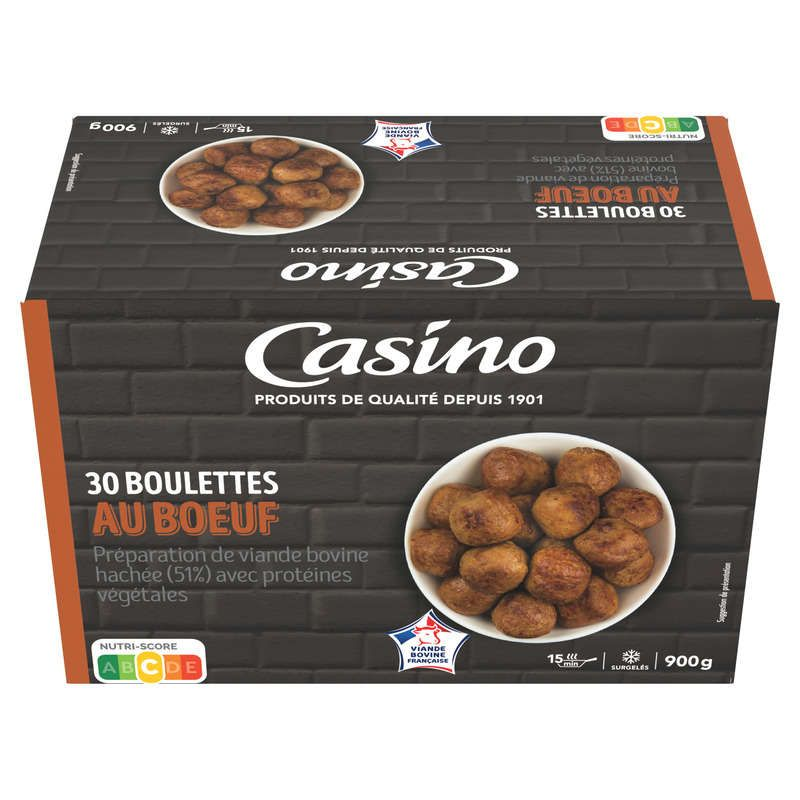 Casino Boulettes au bœuf - x30 - 900g