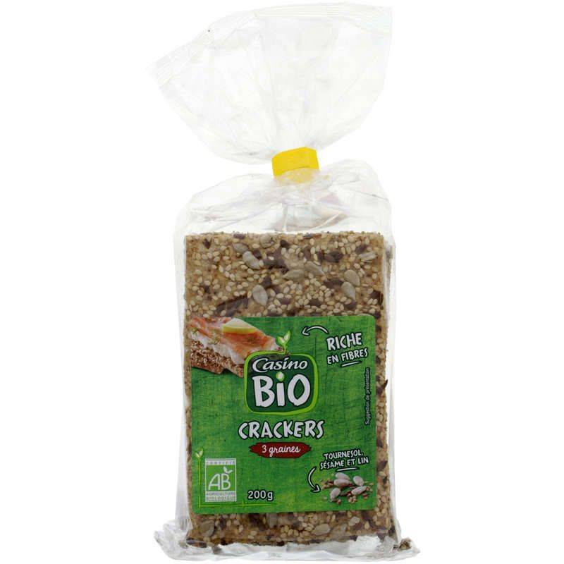 Casino Bio Crackers - 3 graines - Biologique - 200g