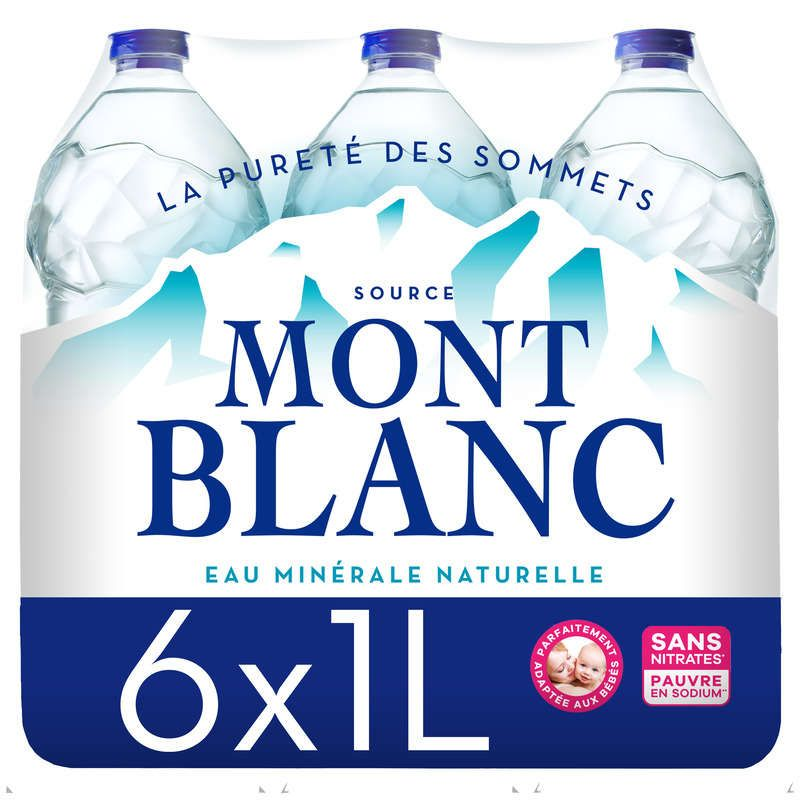 Mont Blanc eau minérale naturelle le pack de 6x1L