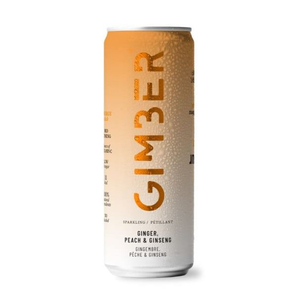 Gimber Pétillant Gingembre Pêche & Ginseng 250ml