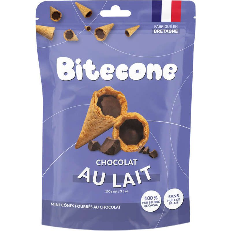 Bitecone Mini cônes fourrés au chocolat au lait 100g